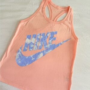 Nike Coral Tank Top with Sky Blue Logo